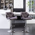 thumbnail image 5 of Gray Velvet Mid - Back Diamond Tufted Swivel Barstools for Outdoor Bar (Under Cover) Provide Comfort, 5 of 7