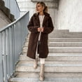 thumbnail image 6 of Winter Women Jacket Thick Fleece Turn-down Collar Long Sleeves Button-down Solid Color Mid Length Heat Retention Outdoor Coat, 6 of 8