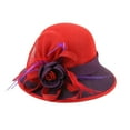 thumbnail image 1 of Chic Headwear 1920s Flapper Loop Flax Fabric Hat - Red/Purple, 1 of 1