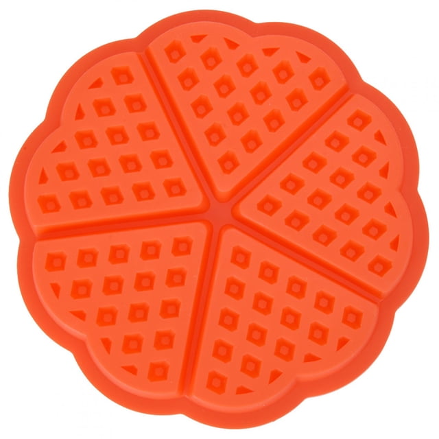 Dekaim Moule à gaufres, 4/5Cavity Silicone Nestle gaufres Moule gâteau Chocolat Pan Muffin Petit déjeuner Moule de Cuisson(Round)