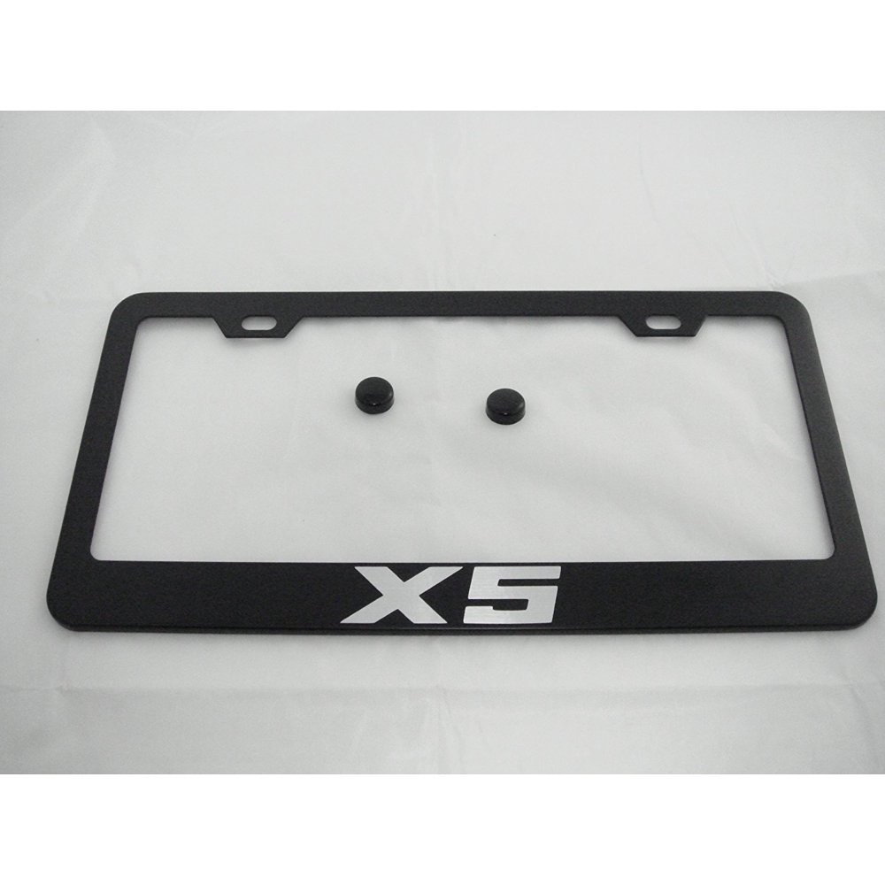 BMW X5 Black License Plate Frame with Caps, By None - Walmart.com