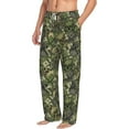 thumbnail image 3 of Kdxio Green Skulls Print Men's Sleep Pajama Pant Lounge Pants with Pockets, 3 of 8