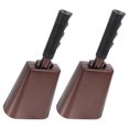 thumbnail image 1 of Steel Cowbell Noise Maker Metal Hand Bells for Sports Events Brown 25.30X11.00X6.00Cm Cheering Bell 2Pcs, 1 of 4