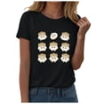 thumbnail image 1 of DXOUPM T-Shirts pour Femmes Mignon Imprimé Boulette Col Rond Manches Courtes Hauts d'Été Doux, 1 of 4