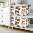 thumbnail image 2 of Yayeee Foldable Storage Basket for Shelves with Handles Waterproof Cloth Bins, White Cakes Pattern, 2 of 7