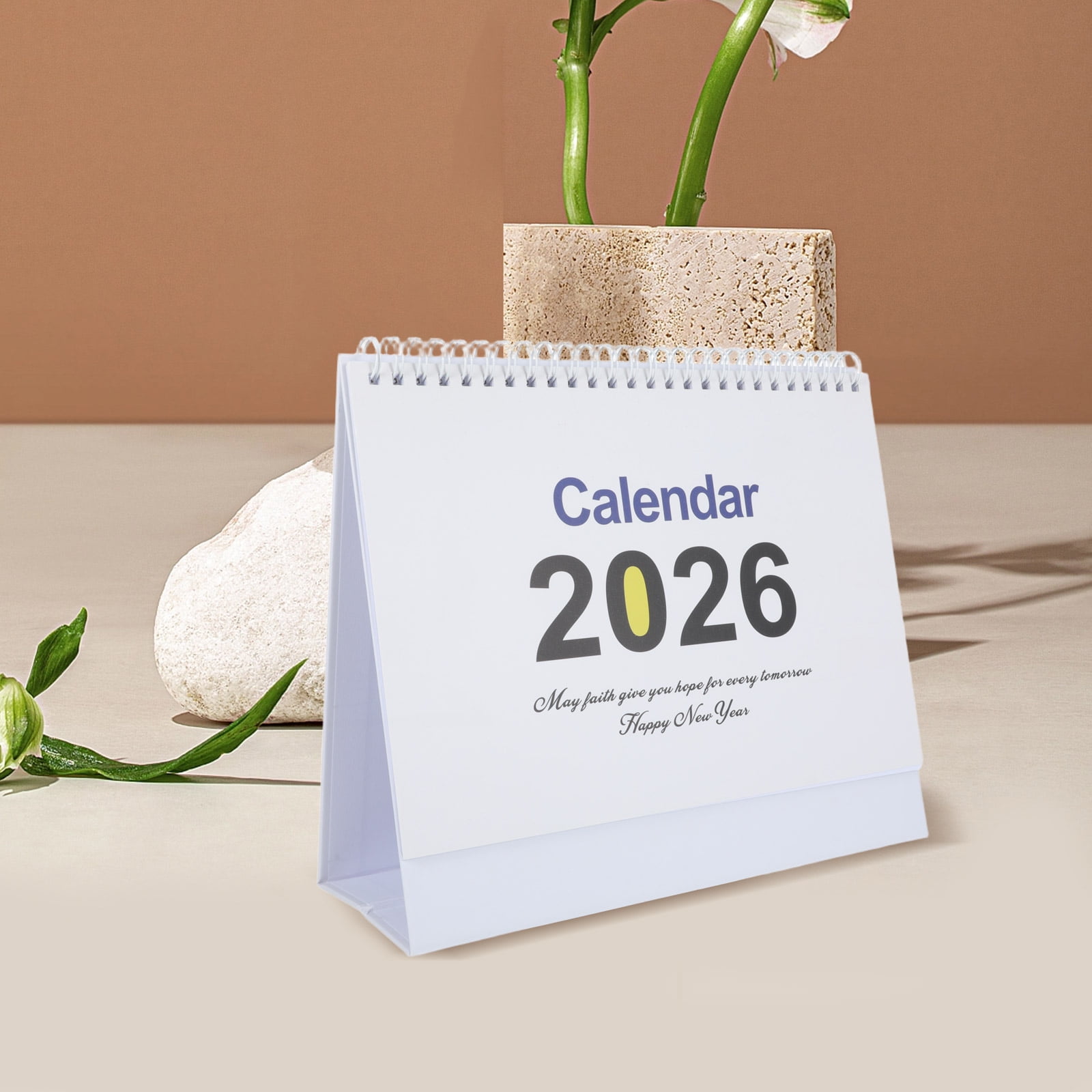UPOUART 2026 Daily Planner Calendar for Home Office Thick Paper Full Year View White Design Organizer