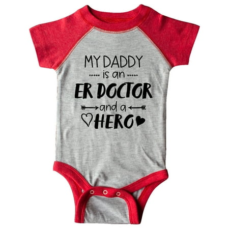 

Inktastic My Daddy is an ER Doctor and a Hero Gift Baby Boy or Baby Girl Bodysuit