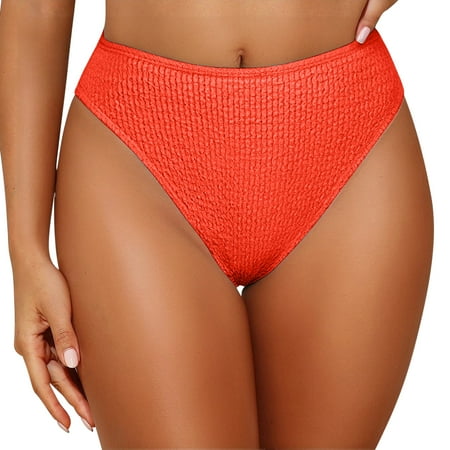 Taqqpue Women s Bathing Suit Bottom High Waist Bikini Bathing Suit Bottoms Tummy Control Swim Bottom Ribbed Tankini Bottom Swimsuit Brief