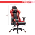 thumbnail image 2 of Homall Gaming Chair High-Back PU Leather Racing Chair Ergonomic Computer Desk Executive Home Office Chair with Headrest and Lumbar Support,Red, 2 of 2