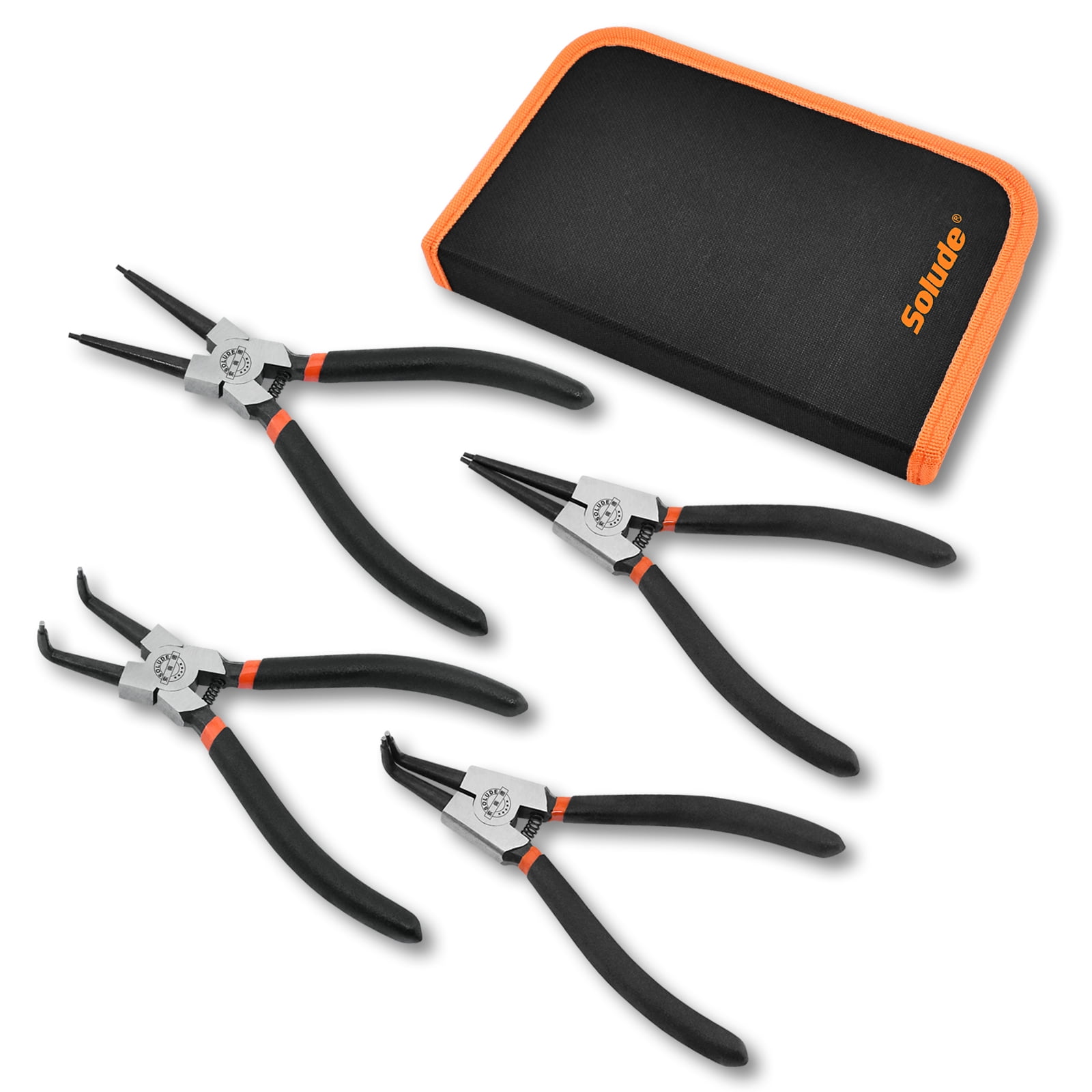 SOLUDE 4 Pcs Snap Ring Pliers Set, 7inch Circlip Pliers Kit with