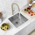 thumbnail image 5 of Stylish Undermount 19" Stainless Steel 16G Single Bowl Kitchen Sink with Grid & Strainer S-308XG, 5 of 11