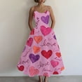thumbnail image 4 of Fashion Valentine's Day Dress For Women Printed Off-Shoulder Sleeveless Dress Pink S, 4 of 4