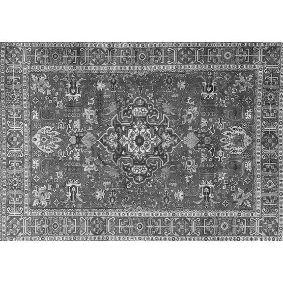 Ahgly Company Indoor Rectangle Persian Gray Traditional Area Rugs, 5' x 7'