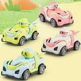 thumbnail image 2 of Cartoon Toy Cars for Toddlers 1 2 3 Year Old, Fun Press Car Toys, Christmas Birthday Gifts for Kids Boys Girls, White, 2 of 7