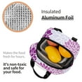 thumbnail image 6 of Reusable Lunch Bag, Insulated Lunch Bag for Women Men - Vintage Purple Flower Pattern Tote Lunch Bag, Picnic School Work Office, 6 of 9