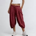 thumbnail image 7 of Neewe Capri Pants for Women High Waisted Wide Leg Casual Lounge Pant Summer Capris with Pockets Daily, 7 of 7
