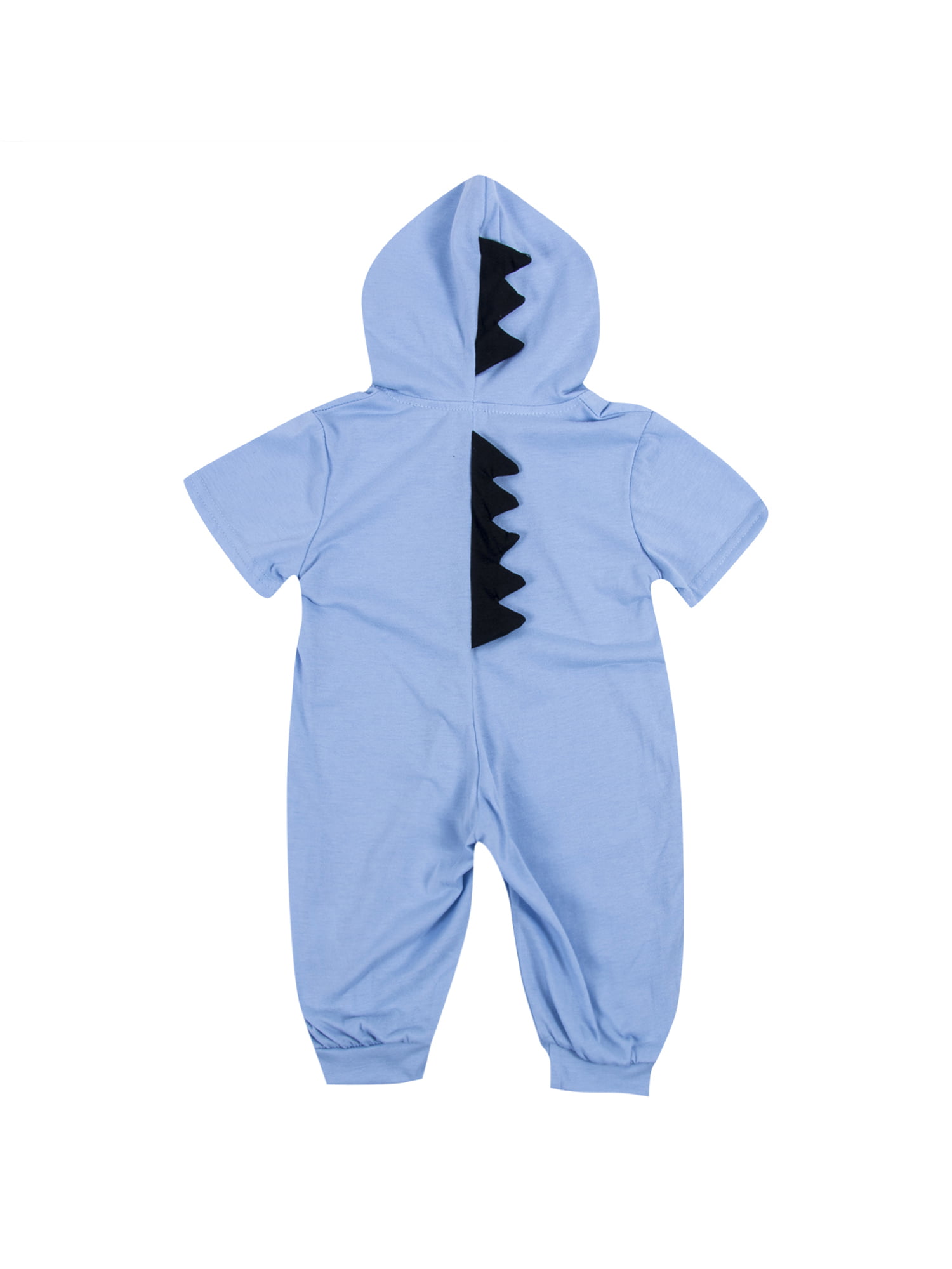 Newborn Baby Boys Girls Jumpsuit Cute Dinosaur Zipper Hooded Romper Outfits Clothes 3-6 Months, Blue