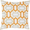 Art of Knot Carlisle Hand Crafted Gateway Pattern Decorative Pillow with Poly Filler, Tangerine