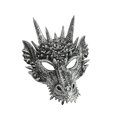 thumbnail image 4 of Máscara de dragón, máscara de tocado de animal, cubierta de cabeza completa de novedad de fantasía, máscara de cabeza de dragón de Halloween para carn Dorado, 4 of 8