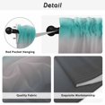 thumbnail image 5 of Turquoise Grey Ombre Tier Curtains, Teal Modern Geometric Striped Abstract Art Light Filtering Kitchen Curtains, 2Pcs Rod Pocket Half Window Treatments Panels for Sink Cafe Cabinet Camper 27.5x36In, 5 of 9