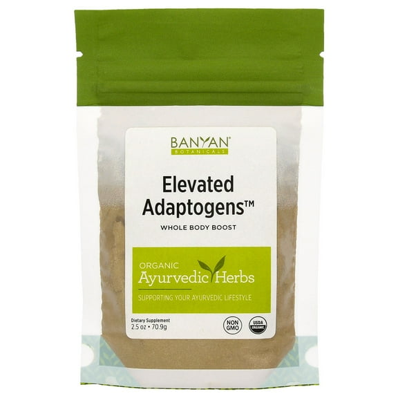 Banyan Botanicals Elevated Adaptogens – Organic Superfood Powder with Moringa, Ashwagandha & Tulsi – Caffeine-Free Superfood Blend for Herbal Stress Relief* – 2.5oz – Non GMO Sustainably Sourced Vegan