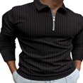 thumbnail image 1 of PENGXIANG Stripe Print Men‘s Casual Ribbed Long Sleeve Tops with 1/4 Zipper, 1 of 2