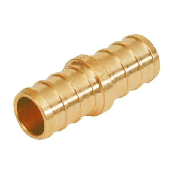 3/4 Inch (0.75) PEX Barbed Straight Coupling Connector Fitting Crimp Brass for PEX Pipe Tubing, No Lead