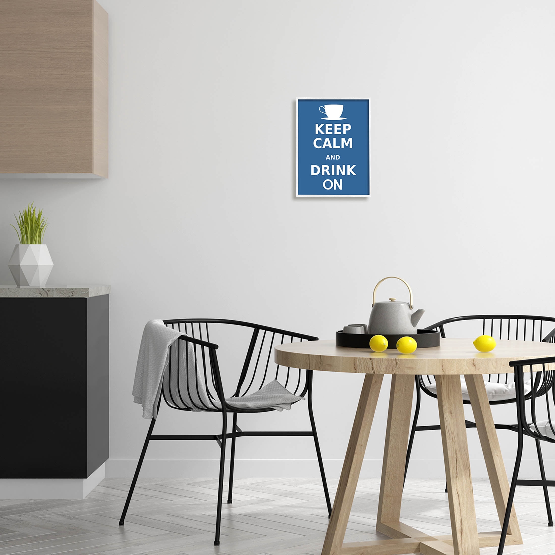 Keep Calm & Drink On Coffee Mug Food & Beverage Graphic Art White Framed Art Print Wall Art