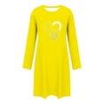 thumbnail image 4 of Elvqul Long Sleeve Night Shirts Pajamas Yellow Womens Solid Pajamas Plus Size Womens Soft Nightgown Cotton, 4 of 6