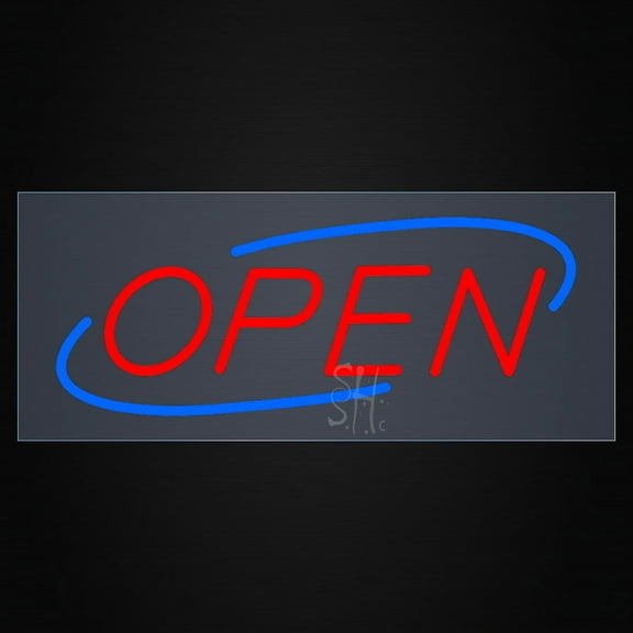 Open Clear Backing LED Neon Sign 6 x 15 - inches, Clear Edge Cut Acrylic Backing, with Dimmer - Bright and Premium built indoor LED Neon Sign for storefront.