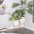 thumbnail image 3 of CosmoLiving by Cosmopolitan 24", 21"H White Metal Planter with Removable Stand (2 Count), 3 of 9
