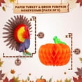 thumbnail image 3 of KatchOn Paper Pumpkins and Paper Turkey Centerpiece - Pack of 3 | Thanksgiving Centerpieces for Tables | Honeycomb Turkey and Pumpkin Decorations, 3 of 6