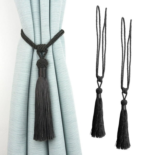 2 piezas de cortina Tiebacks borla Tie backs, cortina hecha a mano Holdbacks cuerda cortinas corbata cortina hecha a mano Holdbacks para hogar y oficina ventana cortinas