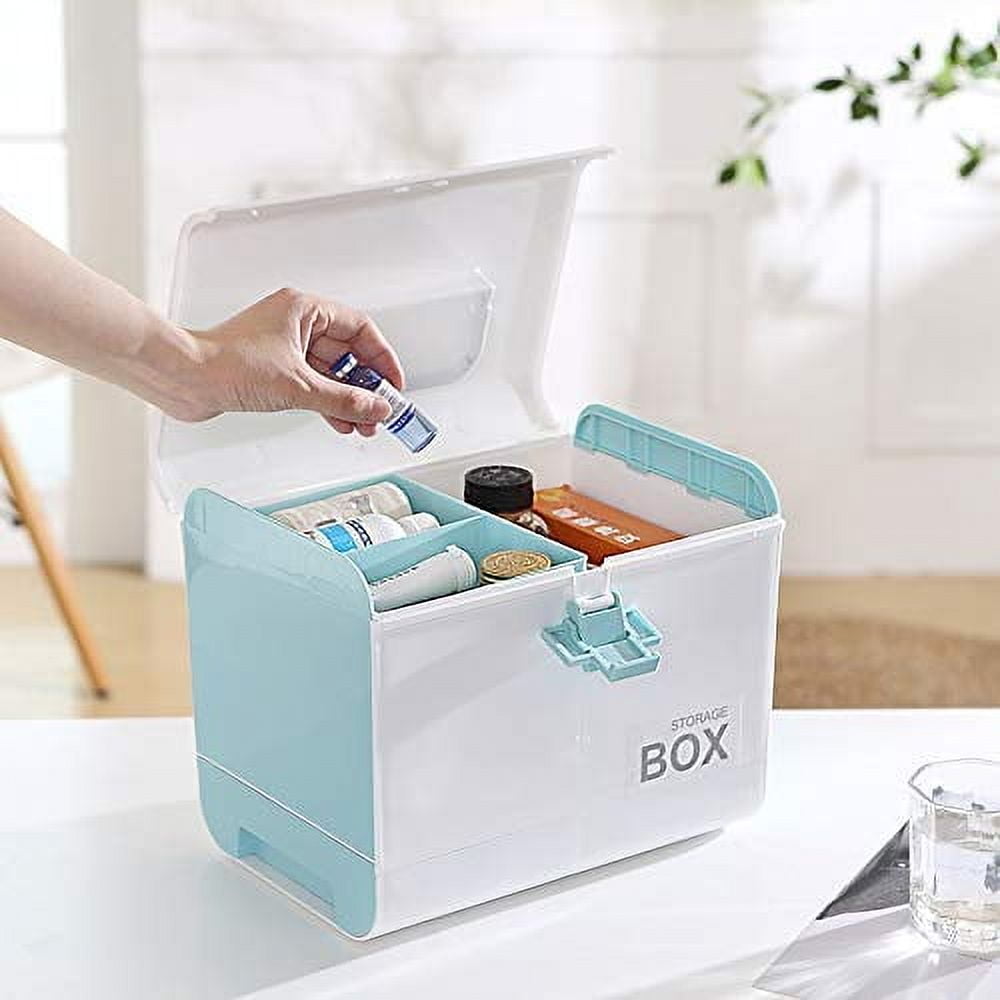 First Aid Box First Aid Kit Medical Box with Removable Tray and Handle Family Emergency Kit Storage Organizer Housewares First Aid Box Nurse Offices