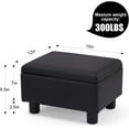 thumbnail image 3 of Small Foot Stool Under Desk Foot Stools Ottoman Footstool Foot Stools Small Footstools Foot Stool for Living Room Foot Rest 15" W x 12" D x 9.5" H Faux Leather Black, 3 of 18