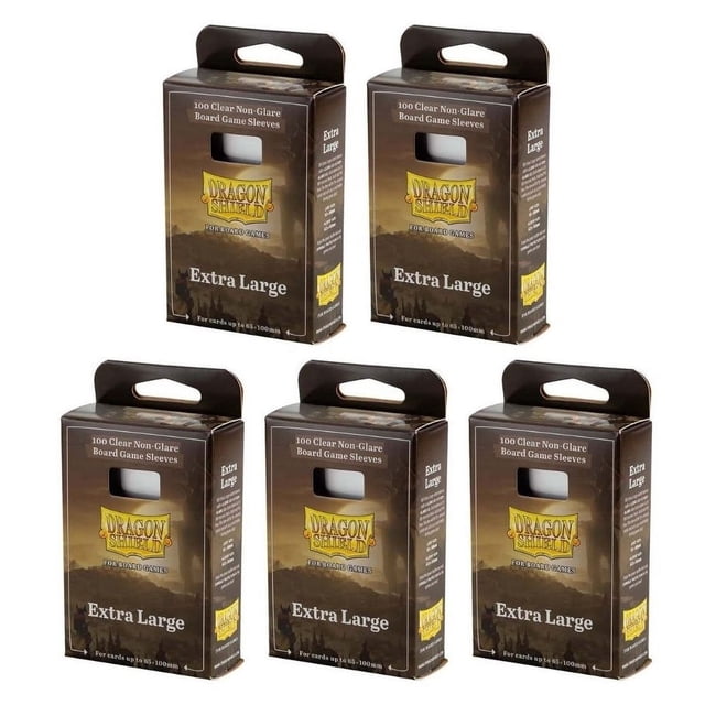 5 Packs Dragon Shield Board Game Sleeves 100 ct Extra Large Size Card Sleeves Value Bundle!