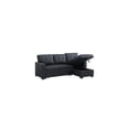 thumbnail image 5 of Devion Furniture Polyester Fabric Reversible Sleeper Sectional Sofa-Color:Black, 5 of 6