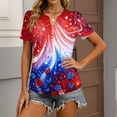 thumbnail image 5 of LWavelet Fourth of July Shirts for Women Short Sleeve Tops V-Neck Casual Patriotic Floral Butterfly Graphic Tee Multicolor 2XL, 5 of 7
