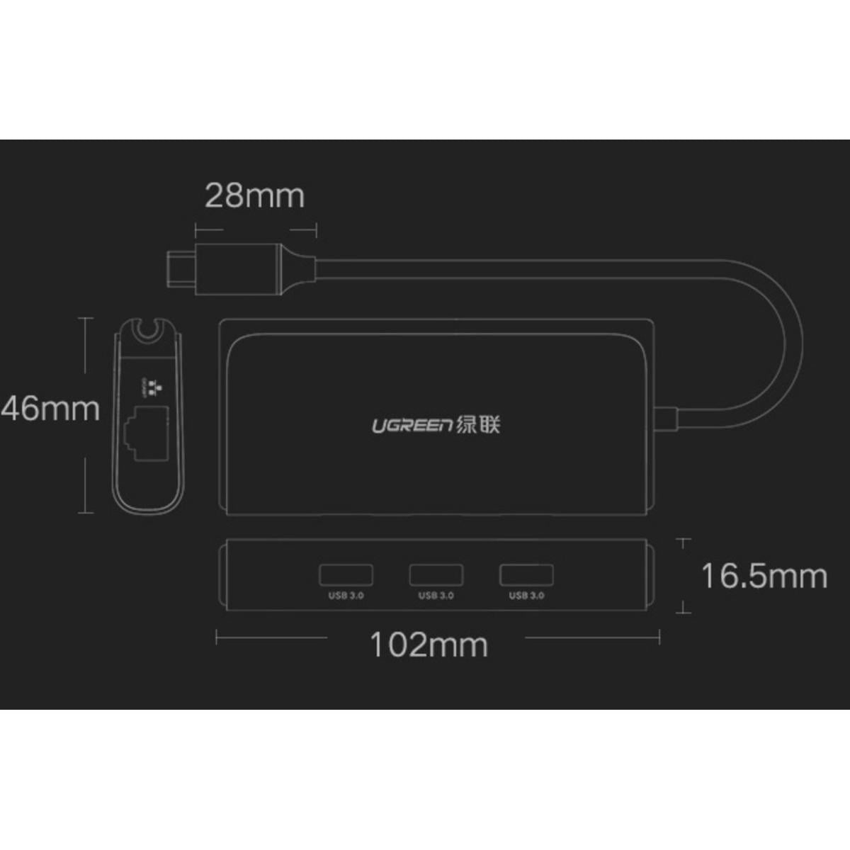 Labpano USB C Hub Type-C to 3-Port USB 3.0 Dock with Gigabit Ethernet Adapter and Micro USB Power