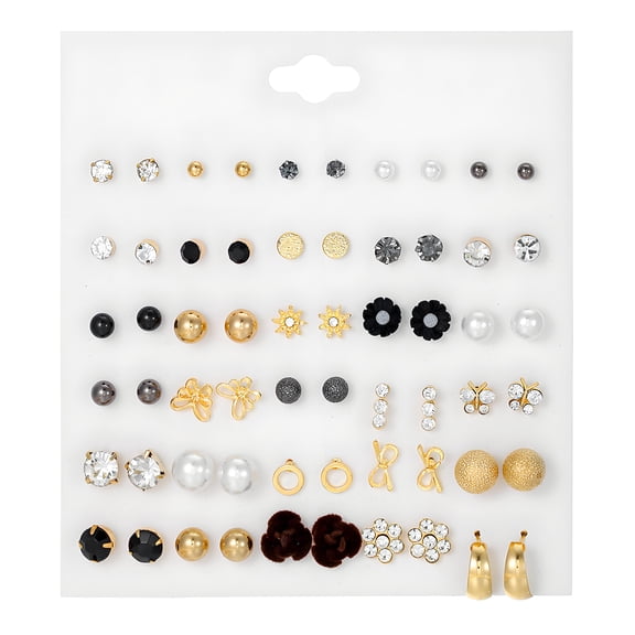 DESIGNICE Earrings Set,Multiple Styles Earring Sets for Women,Low Sensitivity Earrings for Women Valentine’s Day Jewelry Gift Trendy Stud Earrings,30Pairs