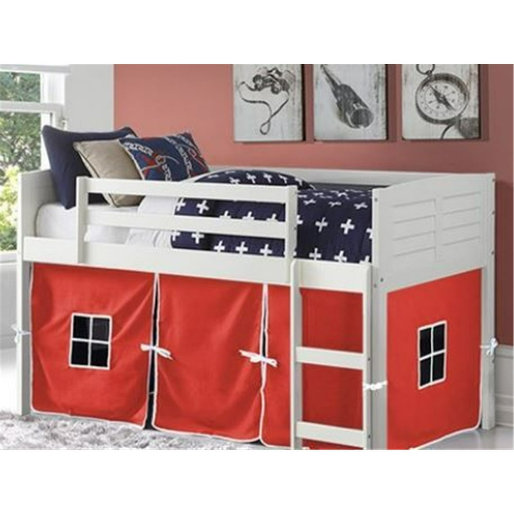 Donco Kids Louver Low Twin Loft BedColorWhite,TentRed Tent Walmart