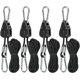 thumbnail image 1 of 4 Pcs (2 Pair) Ratchet Ropes with Hooks for Lamp or Plants, Adjustable Hook Rope 220cm long, 1 of 5