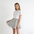 thumbnail image 6 of Skirts for Girls Ruffle Floral Flowy Short Skirts for Girls Cute Summer Skirts for Girls (White 4-5 Years), 6 of 7