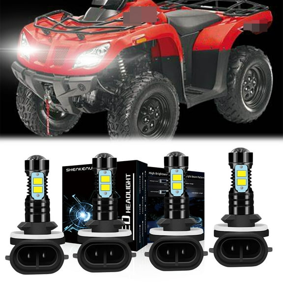 4x 881 HI&Lo Beam white LED Headlight Bulbs For For ARCTIC CAT 400 500 650 700