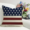 thumbnail image 5 of 4th of July Patriotic Decorative Throw Pillow Covers 16x16 Set of 4, America USA Rustic Red White Blue Stripes Stars Outdoor Pillowcase, American Independence Day Cushion Case Home Decor, 5 of 6