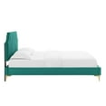 thumbnail image 5 of Modway Sienna Performance Velvet Queen Platform Bed in Teal, 5 of 10