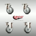 thumbnail image 2 of 4 Inch 316SS Thermoplastic Rubber Swivel Top Plate Caster Set 2 Brake 2 Rigid, 2 of 2