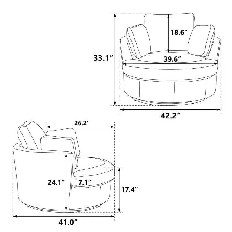 Barrel chair dimensions hotsell