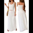 thumbnail image 3 of Conjunto de 2 Piezas para Mujer, Estilo Casual, con Falda Larga y Tirantes para Salir A la Playa. Albaricoque M, 3 of 7