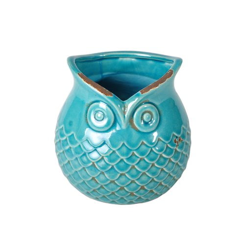 Lerman Decor Ceramic Owl Vase, 1 Each